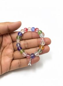 multicolour frosted golden foil Beaded Bracelet wi