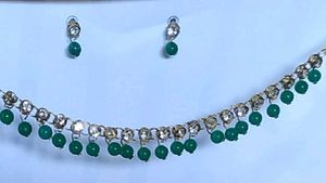 Green Beaded Necklace &amp; Earring Set