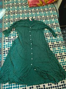 Beautiful Green A Line Kurti
