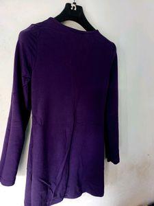 Purple 💜 Bodycon Dress With Stylish Zipper ✨