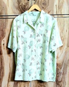 Light Green Cotton Shirt Size-38