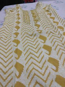 Mustard Embroidered Kurta