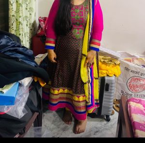 Festive  Anarkali Three Piece Set