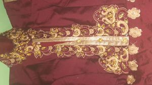 Heavy Work Maroon Dress