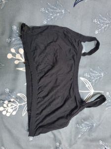 Black Bra With Back Side Multi Strips