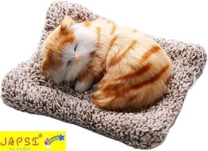 Soft Plush Sleeping Cat Toy, Fluffy Decorative Sho