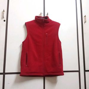 sleeveless red jacket