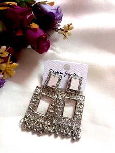 Mirror Oxidized Earrings- Combo Of 2