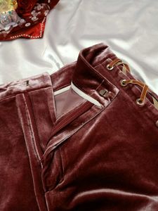 Velvet Lace-Up Shorts