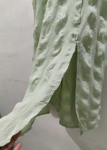 Mint Green Puff Sleeve Dress