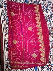 Pure Chanderi Silk Bandhej Saree