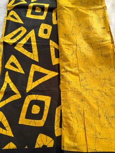 Brand New Pure Cotton Yellow Saree