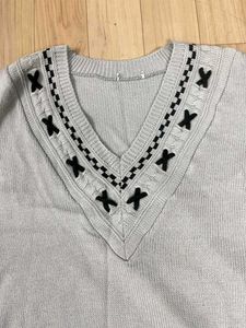 Oversized V-Neck Knit Sweater.