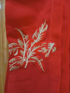 Red Embroidered Sleeveless Kurti