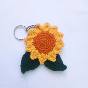Sunflower Crochet Keychain