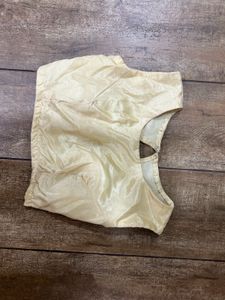 Elegant Cream Blouse Padded Satin