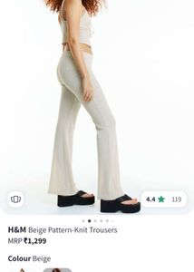 H&amp;M Beige Pattern Knit trouser