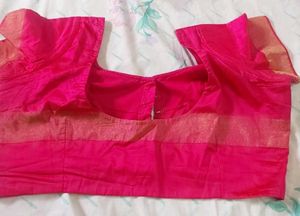 Green &amp; Pink Ikat Saree