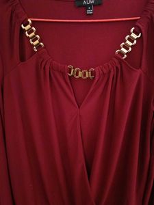 Burgundy Chain Detail Top