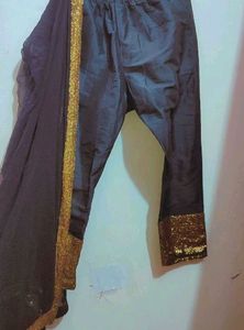 Black Plazo Pant With Sequins Dupatta 30 Waist