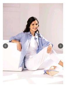 Fablestreet striped linen casual shirt