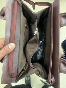 Quilted Brown Tote Bag