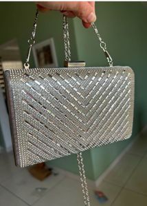 lino Perros Sparkling Silver Evening Clutch