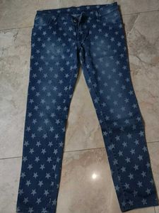 Star Pattern Denim Jeans