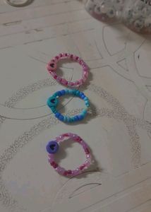 Combo Of 3 Heart Ring💜💙💗