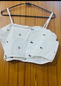 Floral Embroidered Crop Top