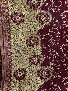 MAROON GOLD EMBROIDERED SHAWL