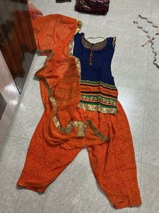 Elegant Blue kurta set bandhni bottom with dupptta