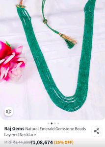 REAL EMERALD Beaded Necklace