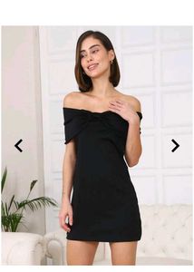 Shein Draped Off Shoulder Bow Detail MiniBodycon D