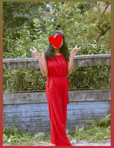 Red Pleated Jumpsuit