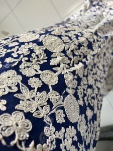 Floral Navy &amp; White Maxi Dress