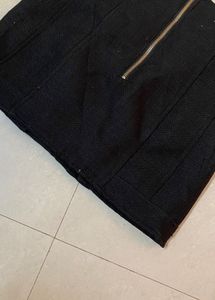 Black Mini Skirt with Gold Buttons