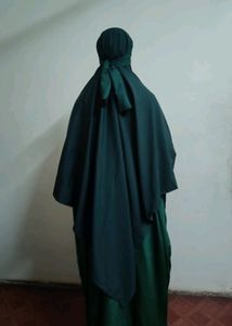 Beautiful Bottle Green Uper Khimar Or Hijab