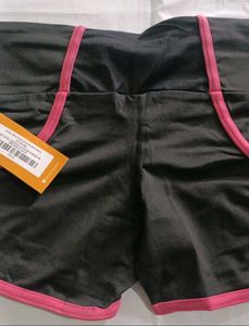Black PIYO Spandex Stretch Booty Workout Shorts