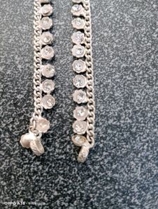 Women Silver Pleted Artificial Two Ankles Set