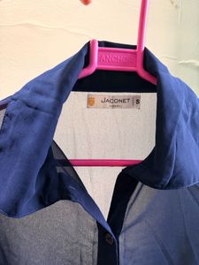 Sheer Navy Blue Shirt For Women/Girl