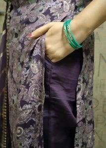 Purple Libas Kurti ~~with Strips Pattern