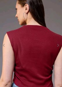 New With Tags Women Round Neck Cotton Crop Top