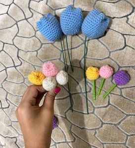 Handmade Knitted Tulips mini and big