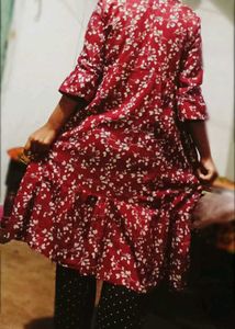 Red Floral Print Dress