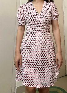 Cherry Print Wrap Dress