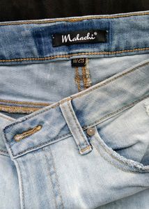 Malachi Distressed Light Blue Shorts (Women)