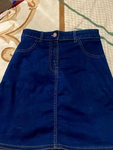 Denim A-Line Mini Skirt