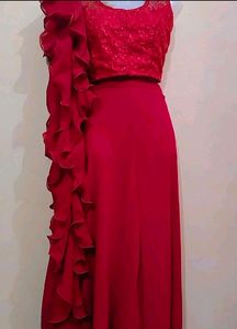 Price DropMaroon Ruffled Plazzo Dress✨💕🌸
