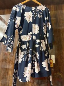 Chic Floral Romper - Navy &amp; Blush